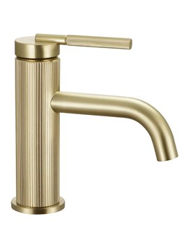 Złota szczotkowana bateria umywalkowa niska Argon Rea